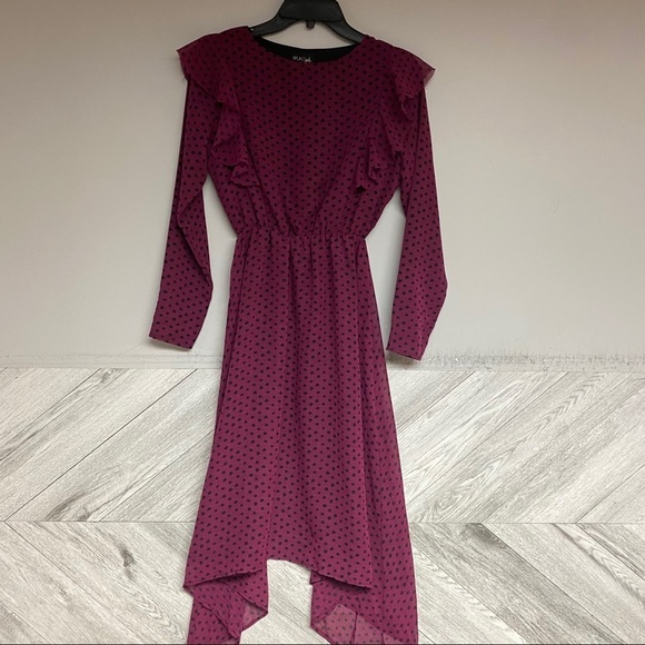 Wukogals Willow Chiffon Asymmetrical Dress Merlot - Picture 5 of 12